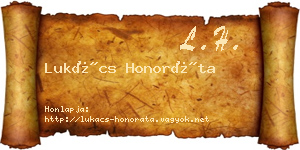 Lukács Honoráta névjegykártya